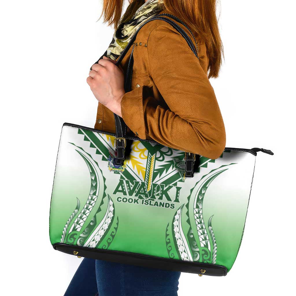Cook Islands Avaiki Rugby Leather Tote Bag Go Champions - Polynesian Pride