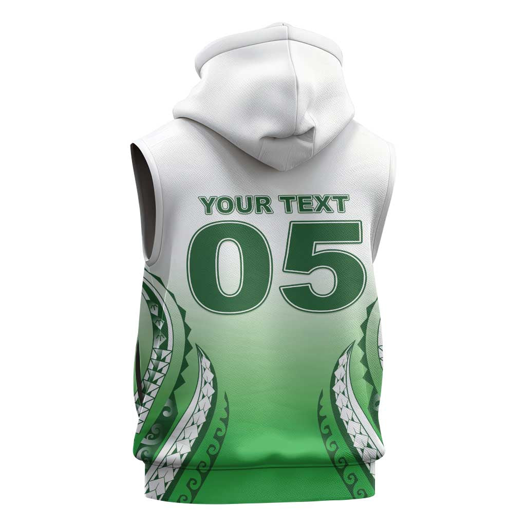 Custom Cook Islands Avaiki Rugby Sleeveless Zip Hoodie Go Champions - Polynesian Pride