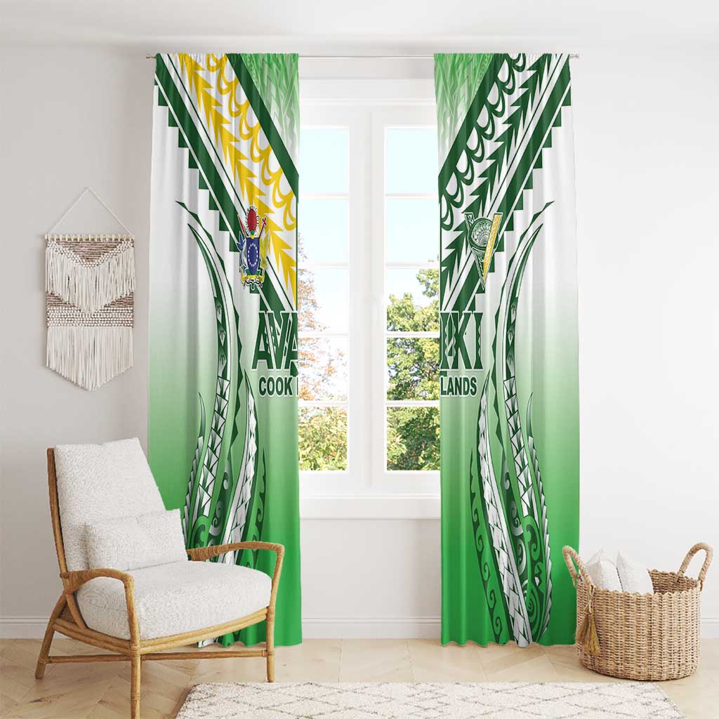 Cook Islands Avaiki Rugby Window Curtain Go Champions - Polynesian Pride