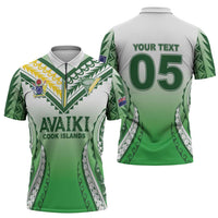 Custom Cook Islands Avaiki Rugby Zipper Polo Shirt Go Champions - Polynesian Pride