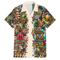 Hawaii And Japan Family Matching Mermaid Dress and Hawaiian Shirt Tiki With Oni Mask LT05 Dad's Shirt - Short Sleeve Colorful - Polynesian Pride