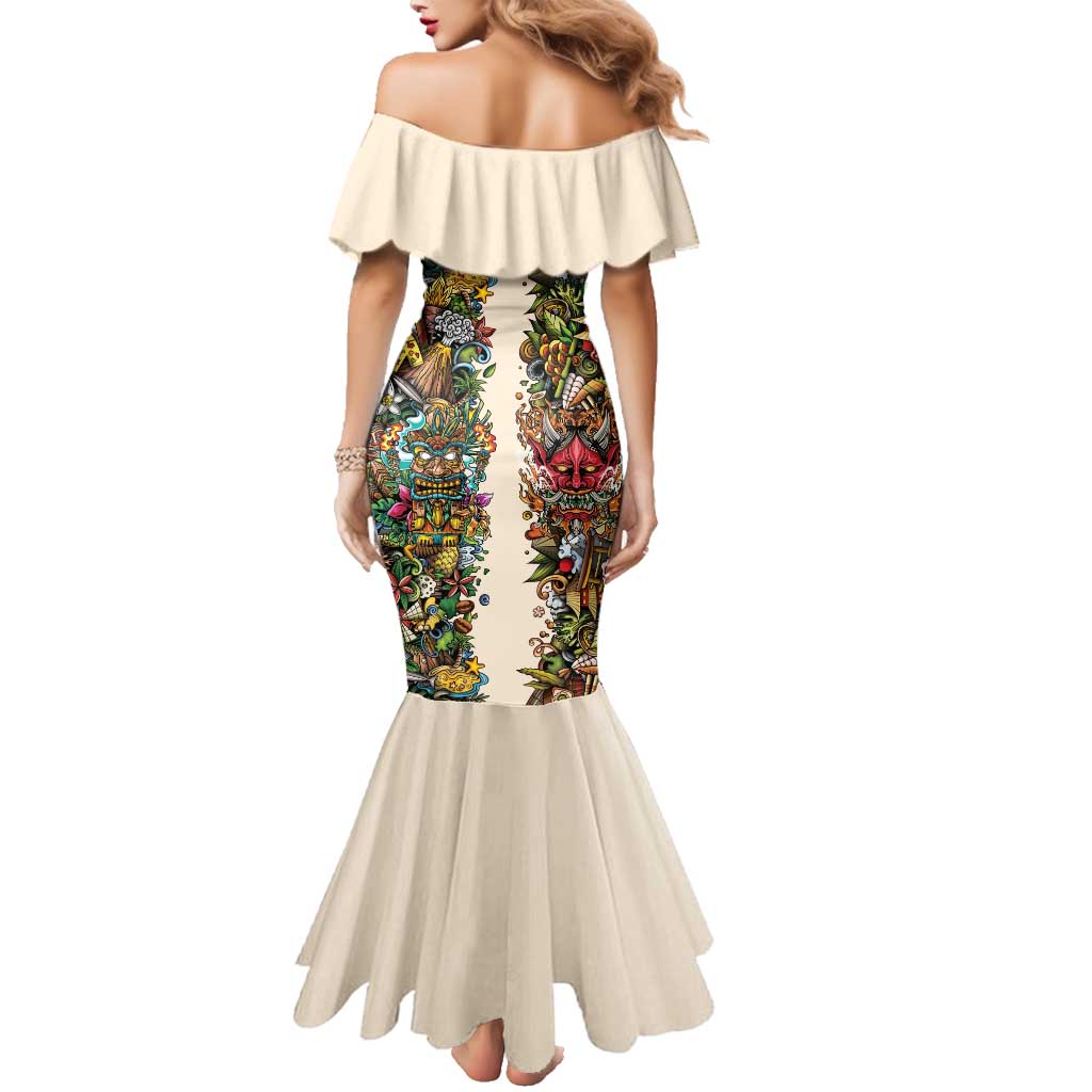 Hawaii And Japan Family Matching Mermaid Dress and Hawaiian Shirt Tiki With Oni Mask LT05 - Polynesian Pride