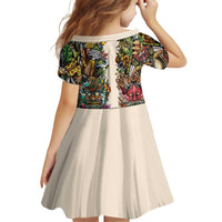 Hawaii And Japan Family Matching Off Shoulder Maxi Dress and Hawaiian Shirt Tiki With Oni Mask LT05 - Polynesian Pride