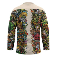 Hawaii And Japan Hockey Jersey Tiki With Oni Mask - Polynesian Pride