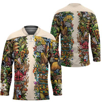 Hawaii And Japan Hockey Jersey Tiki With Oni Mask - Polynesian Pride