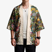 Hawaii And Japan Kimono Tiki With Oni Mask - Polynesian Pride