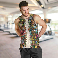 Hawaii And Japan Men Tank Top Tiki With Oni Mask - Polynesian Pride