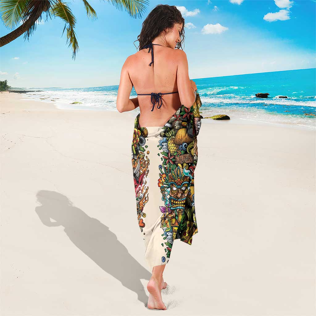 Hawaii And Japan Sarong Tiki With Oni Mask - Polynesian Pride