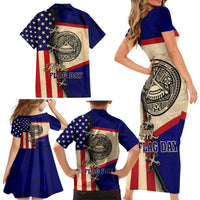 American Samoa Flag Day Family Matching Short Sleeve Bodycon Dress and Hawaiian Shirt Polynesian Tribal Pattern LT05 - Polynesian Pride