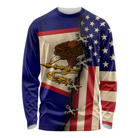 American Samoa Flag Day Long Sleeve Shirt Polynesian Tribal Pattern LT05 Unisex Blue - Polynesian Pride