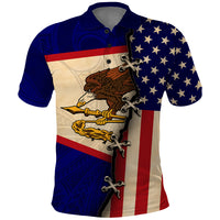 American Samoa Flag Day Polo Shirt Polynesian Tribal Pattern LT05 Blue - Polynesian Pride