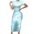 Polynesia Dolphins Under The Sea Short Sleeve Bodycon Dress Simple Style LT05 Long Dress Baby Blue - Polynesian Pride