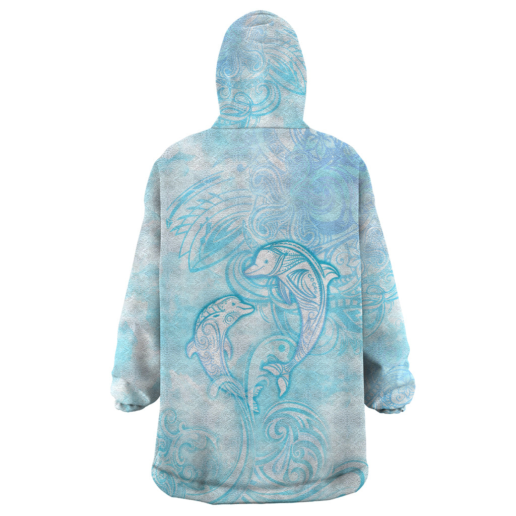 Polynesia Dolphins Under The Sea Wearable Blanket Hoodie Simple Style LT05 - Polynesian Pride