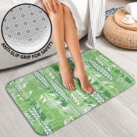 Green Hawaii Tapa Pattern Bathroom Set With Heliconia Vintage Style