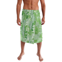 Green Hawaii Tapa Pattern Lavalava With Heliconia Vintage Style