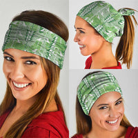 Green Hawaii Tapa Pattern Neck Gaiter With Heliconia Vintage Style