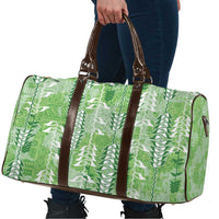 Green Hawaii Tapa Pattern Travel Bag With Heliconia Vintage Style