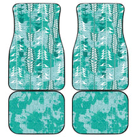 Teal Hawaii Tapa Pattern Car Mats With Heliconia Vintage Style