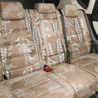 Beige Hawaii Tapa Pattern Back Car Seat Cover With Heliconia Vintage Style