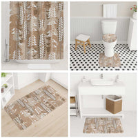 Beige Hawaii Tapa Pattern Bathroom Set With Heliconia Vintage Style