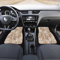 Beige Hawaii Tapa Pattern Car Mats With Heliconia Vintage Style