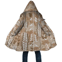 Beige Hawaii Tapa Pattern Cloak With Heliconia Vintage Style