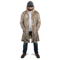 Beige Hawaii Tapa Pattern Cloak With Heliconia Vintage Style