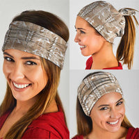 Beige Hawaii Tapa Pattern Neck Gaiter With Heliconia Vintage Style