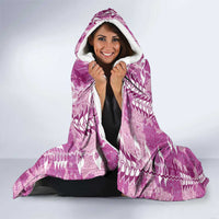 Magenta Hawaii Tapa Pattern Hooded Blanket With Heliconia Vintage Style