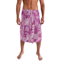 Magenta Hawaii Tapa Pattern Lavalava With Heliconia Vintage Style