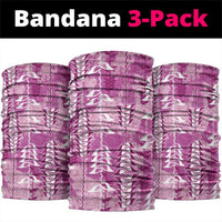 Magenta Hawaii Tapa Pattern Neck Gaiter With Heliconia Vintage Style