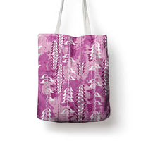 Magenta Hawaii Tapa Pattern Tote Bag With Heliconia Vintage Style