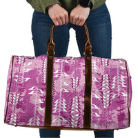 Magenta Hawaii Tapa Pattern Travel Bag With Heliconia Vintage Style
