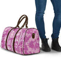 Magenta Hawaii Tapa Pattern Travel Bag With Heliconia Vintage Style