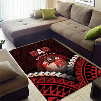 Tonga Happy Father's Day Area Rug Ofa Lahi Atu Dad Polynesian Tribal