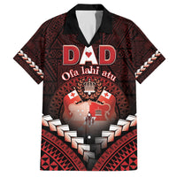 Personalised Tonga Happy Father's Day Family Matching Long Sleeve Bodycon Dress and Hawaiian Shirt Ofa Lahi Atu Dad Polynesian Tribal LT05 Dad's Shirt - Short Sleeve Red - Polynesian Pride