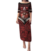 Personalised Tonga Happy Father's Day Family Matching Puletasi and Hawaiian Shirt Ofa Lahi Atu Dad Polynesian Tribal LT05 Mom's Dress Red - Polynesian Pride