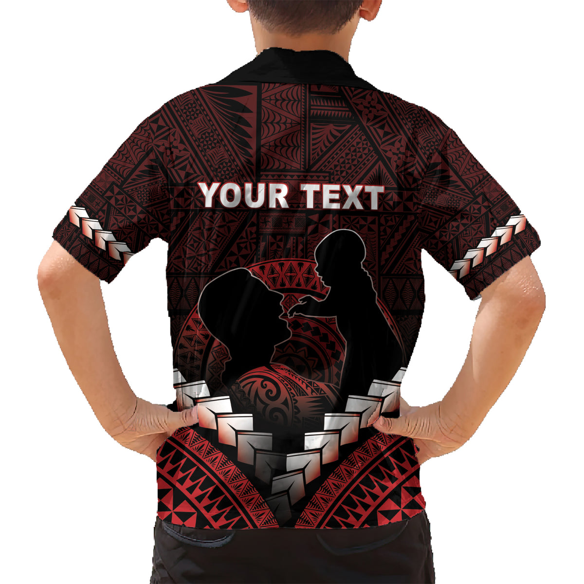 Personalised Tonga Happy Father's Day Family Matching Short Sleeve Bodycon Dress and Hawaiian Shirt Ofa Lahi Atu Dad Polynesian Tribal LT05 - Polynesian Pride