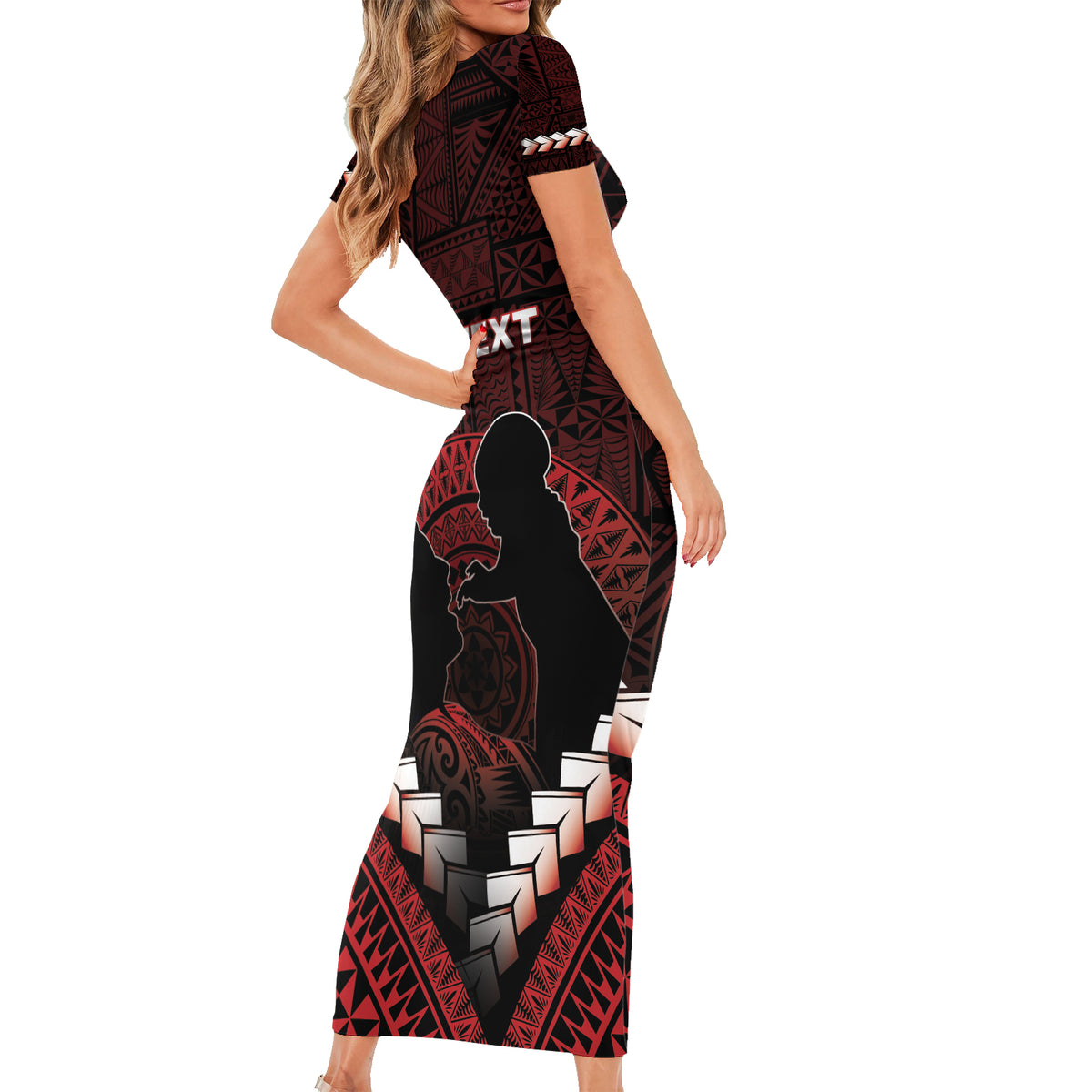 Personalised Tonga Happy Father's Day Family Matching Short Sleeve Bodycon Dress and Hawaiian Shirt Ofa Lahi Atu Dad Polynesian Tribal LT05 - Polynesian Pride