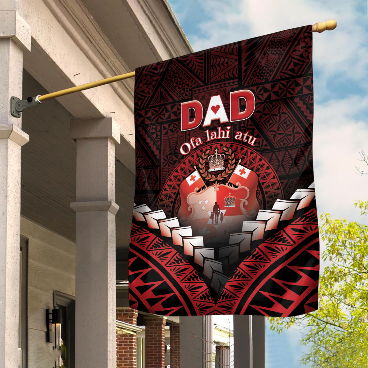 Tonga Happy Father's Day Garden Flag Ofa Lahi Atu Dad Polynesian Tribal