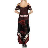 Personalised Tonga Happy Father's Day Summer Maxi Dress Ofa Lahi Atu Dad Polynesian Tribal