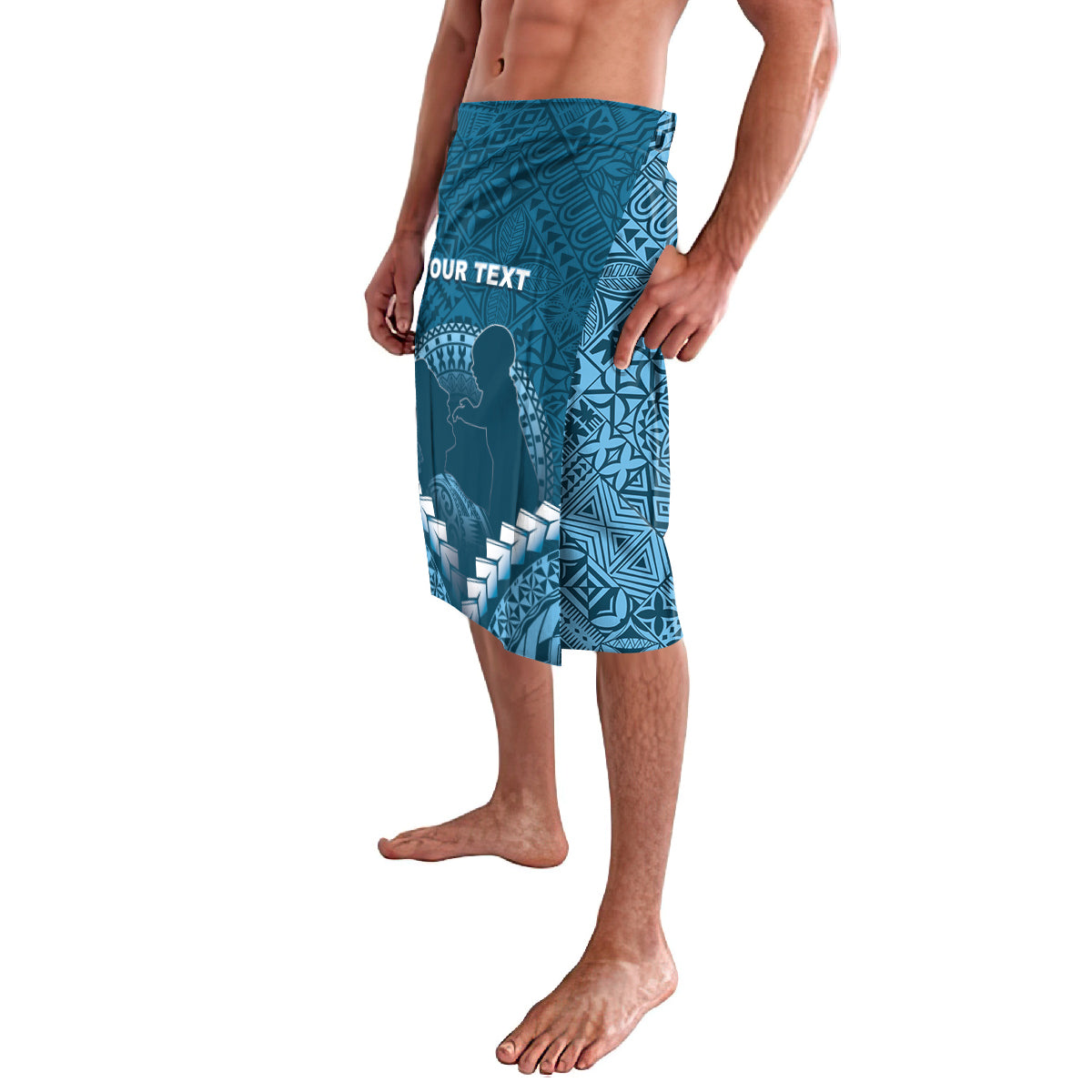 Personalised Fiji Happy Father's Day Lavalava Au Lomani Iko Dad Polynesian Tribal