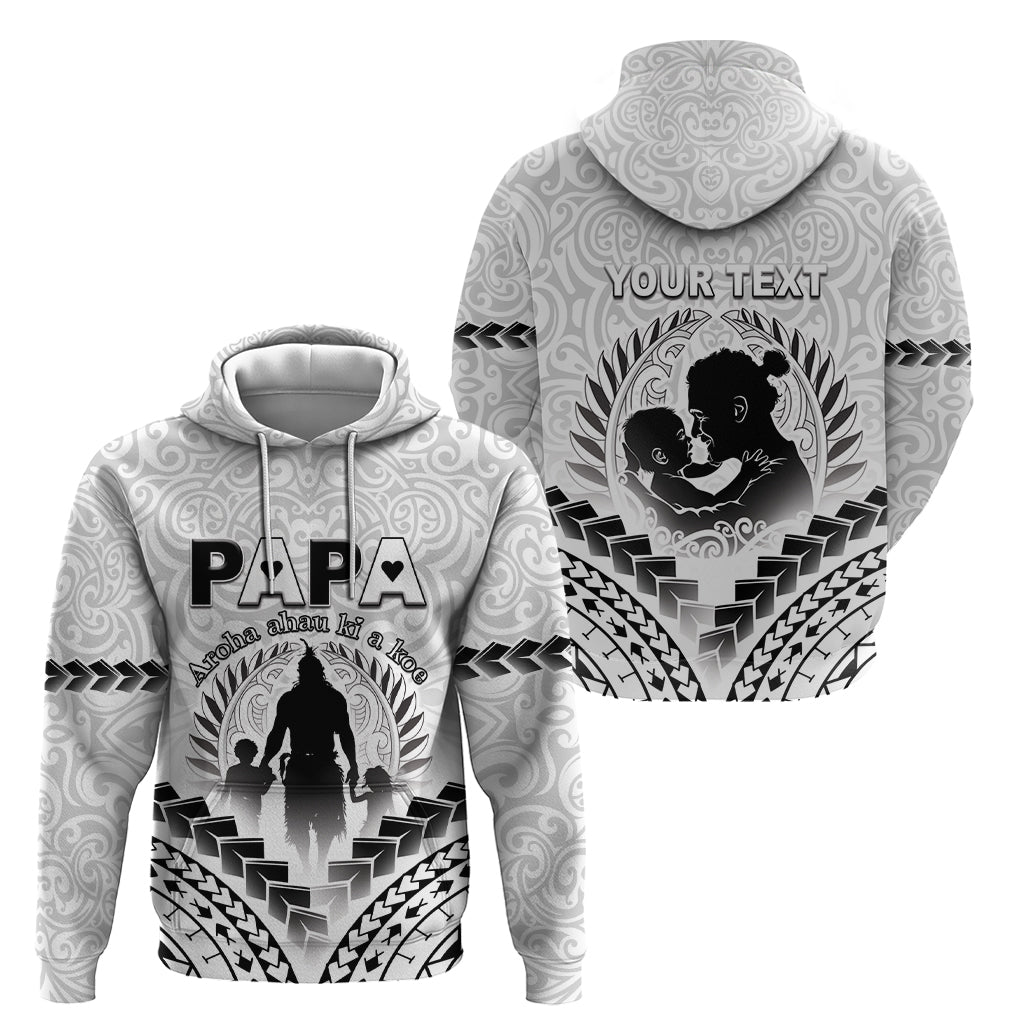 Personalised New Zealand Happy Father's Day Hoodie Aroha Ahau Ki A Koe Papa Polynesian Tribal LT05 - Polynesian Pride