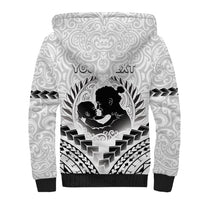 Personalised New Zealand Happy Father's Day Sherpa Hoodie Aroha Ahau Ki A Koe Papa Polynesian Tribal LT05 - Polynesian Pride