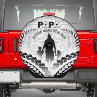 New Zealand Happy Father's Day Spare Tire Cover Aroha Ahau Ki A Koe Papa Polynesian Tribal