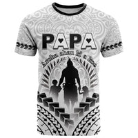 Personalised New Zealand Happy Father's Day T Shirt Aroha Ahau Ki A Koe Papa Polynesian Tribal LT05 White - Polynesian Pride