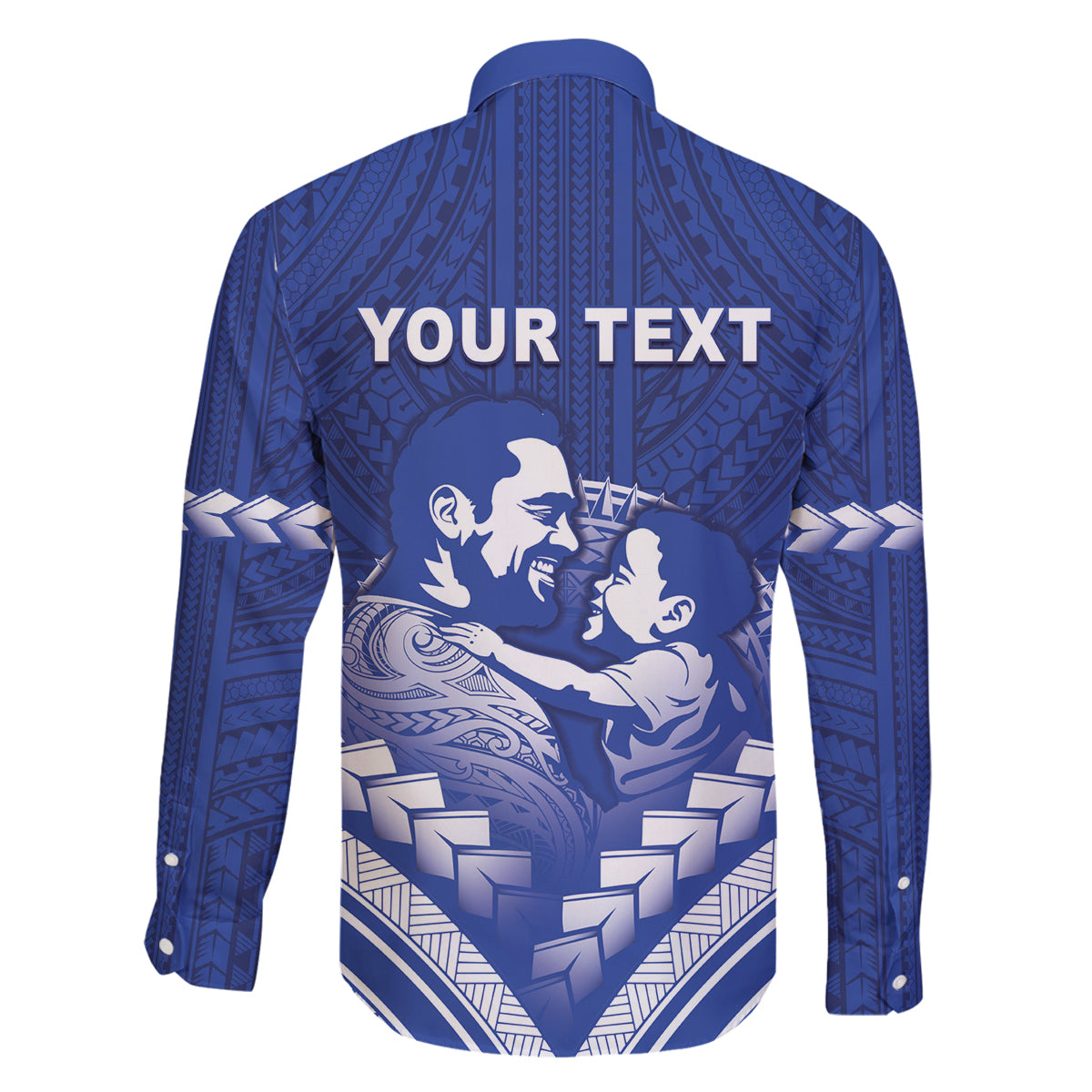 Personalised Samoa Happy Father's Day Family Matching Off The Shoulder Long Sleeve Dress and Hawaiian Shirt Ou Te Alofa Ia Te Oe Tama Dad Polynesian Tribal