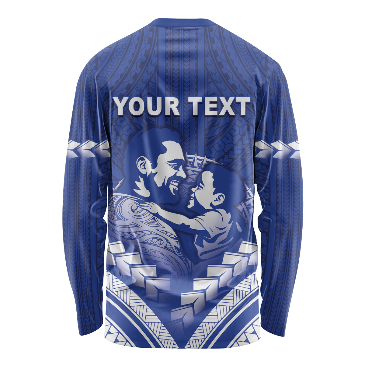 Personalised Samoa Happy Father's Day Long Sleeve Shirt Ou Te Alofa Ia Te Oe Tama Dad Polynesian Tribal
