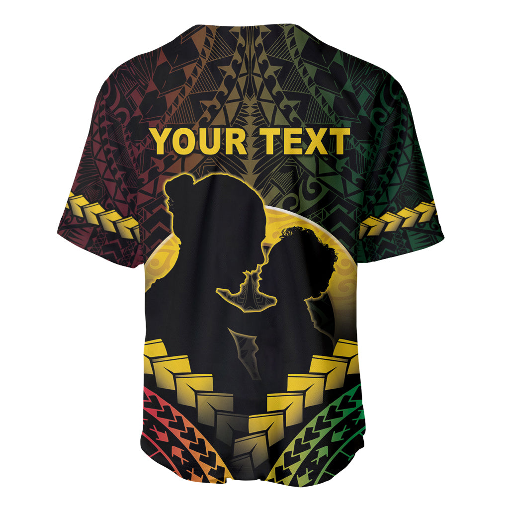 Personalised Vanuatu Happy Father's Day Baseball Jersey Mi Lavem Yu Papa Polynesian Tribal