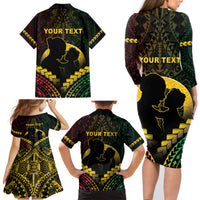 Personalised Vanuatu Happy Father's Day Family Matching Long Sleeve Bodycon Dress and Hawaiian Shirt Mi Lavem Yu Papa Polynesian Tribal LT05 - Polynesian Pride